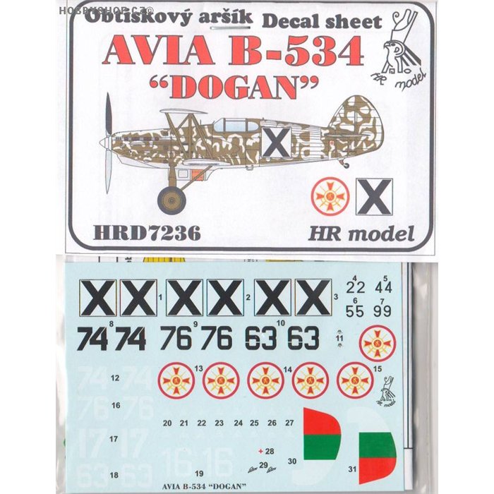 Avia B-534 Dogan - 1/72 decal