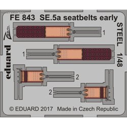 SE.5a seatbelts early STEEL - 1/48 leptaný set