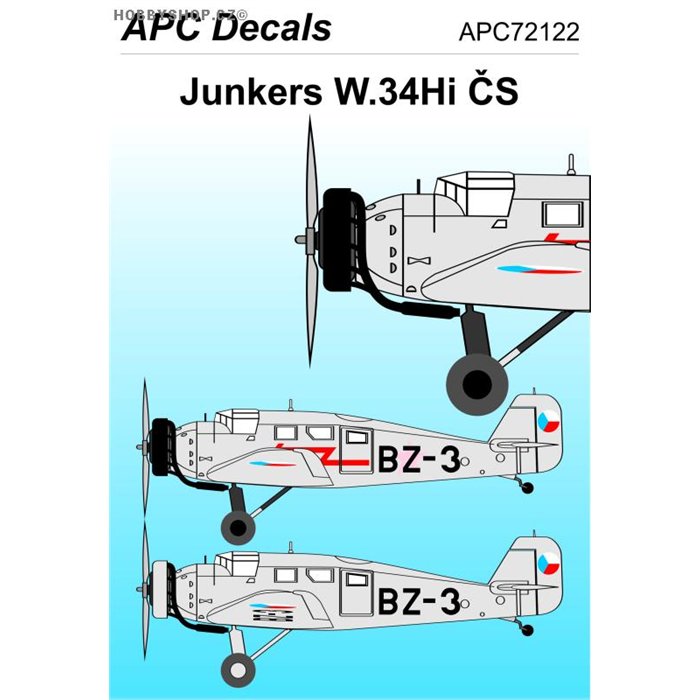 Junkers W.34 CZ - 1/72 decal