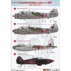 Night Fighters Part 1 - CS pilot in RAF - 1/48 decals