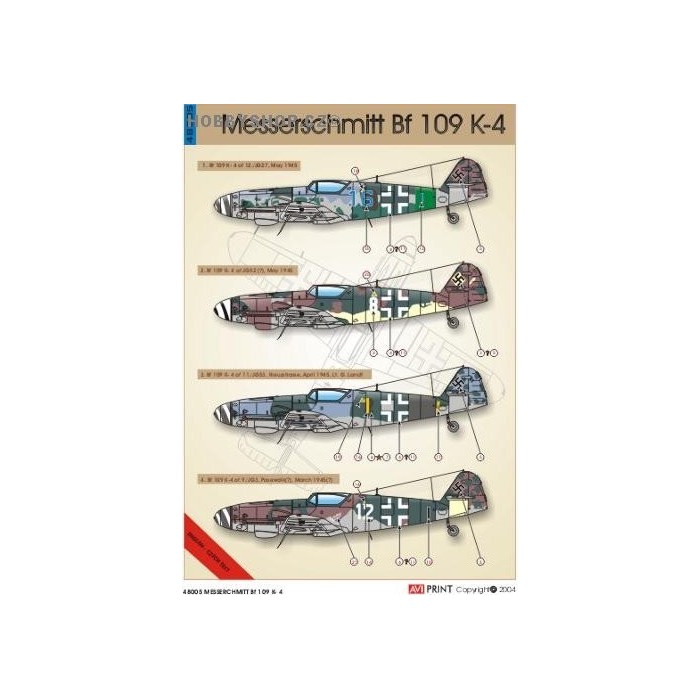 Me 109 K-4 - 1/48 decals