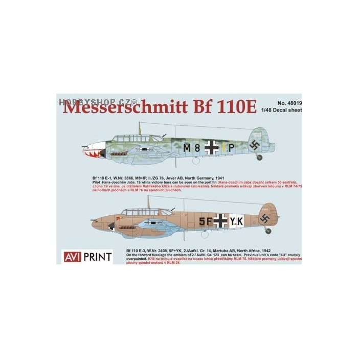 Me 110 - 1/48 decals
