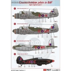 Night Fighters Part 1 - CS pilots in RAF - 1/72 decals