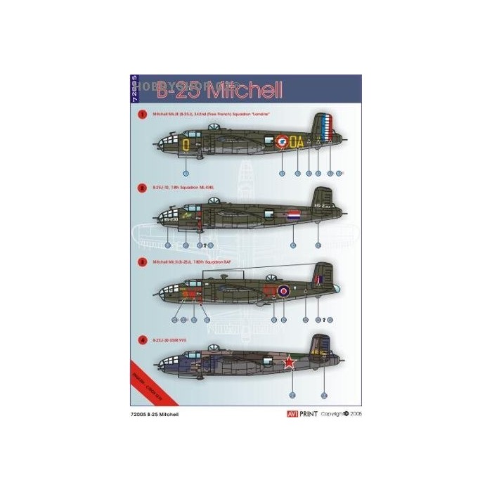 B-25 - 1/72 decals