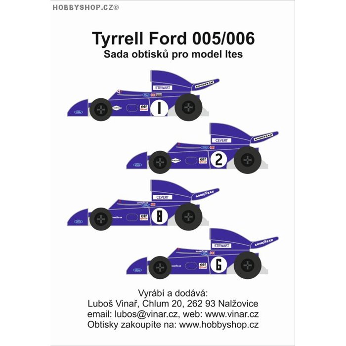 Tyrrell Ford 005/006 decals