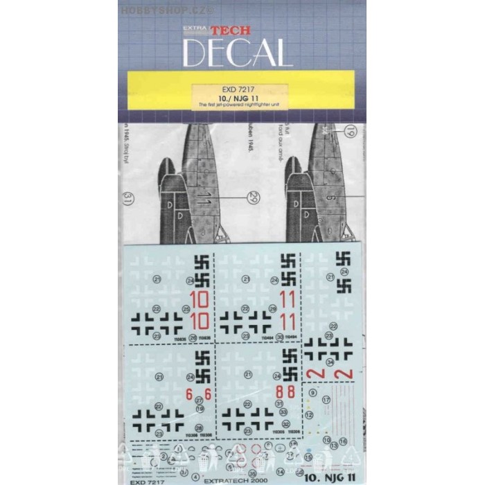 Me 262A/B-10 NJG11 - 1/72 decal