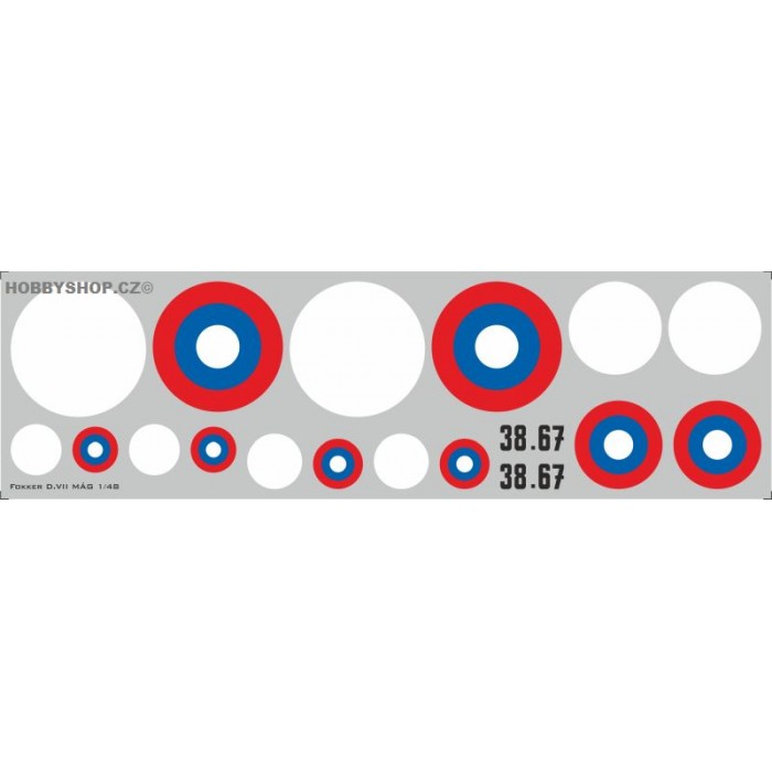 Fokker D.VII MÁG cockardes - 1/48 decal