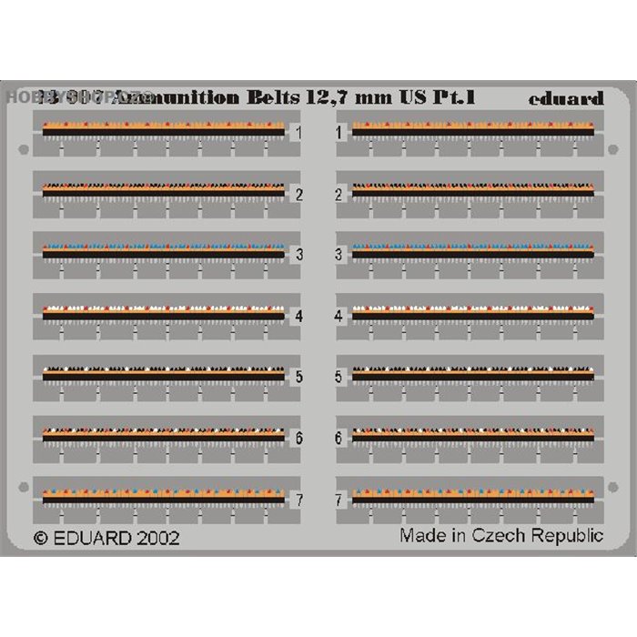 Ammunition Belts US Cal.0.50 - Painted - 1/72 PE set