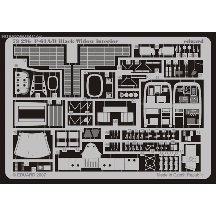 P-61A/B interior S.A. - Painted - 1/72 PE set