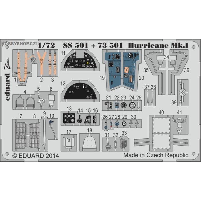 Hurricane Mk.I S.A. - 1/72 painted PE set