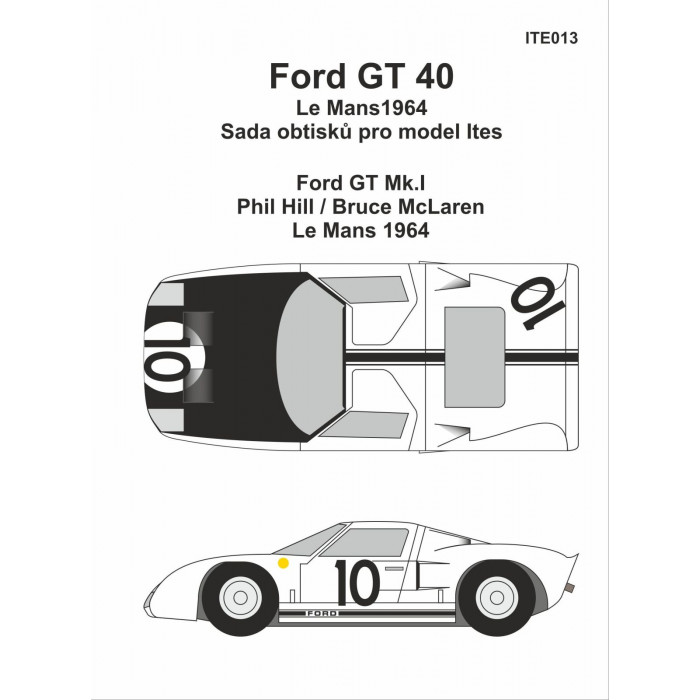 Ford GT40 LeMans 1964 decals