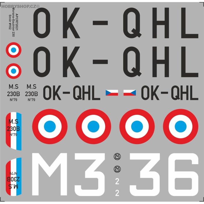 Morane-Saulnier MS 230 - 1/72 decal