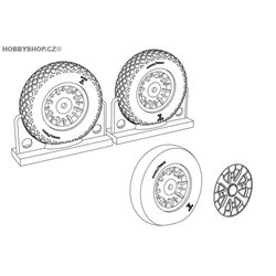 F4U Corsair Diamond Thread Wheels set - 1/48 update set