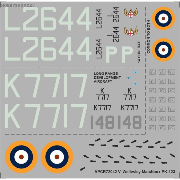 Vickers Wellesley - 1/72 decal