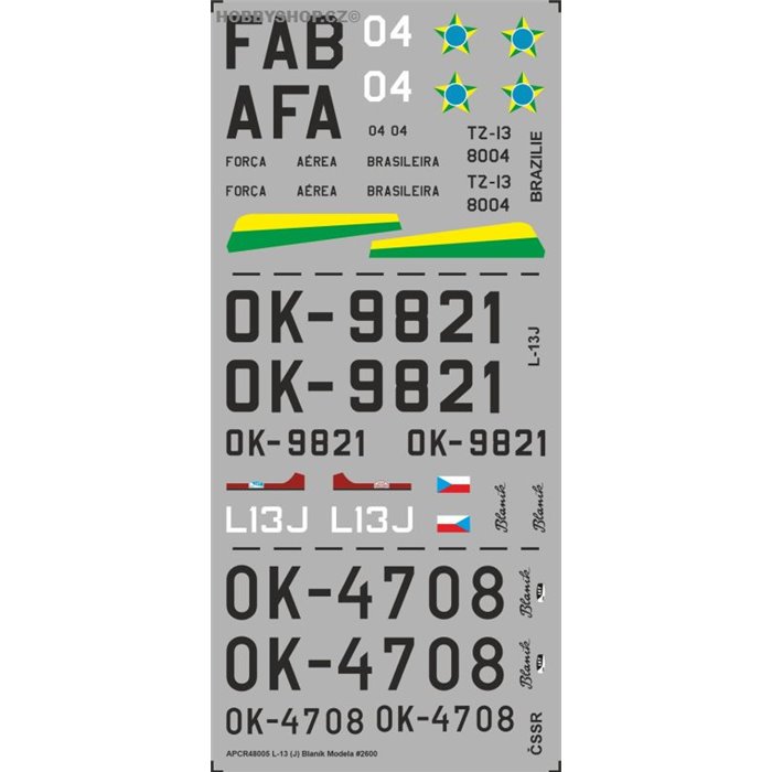 L-13(J) Blaník - 1/48 decal