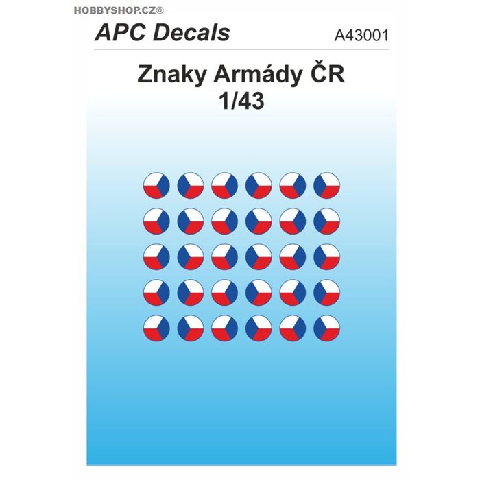 Czech Army AFV insignia - 1/43 decal