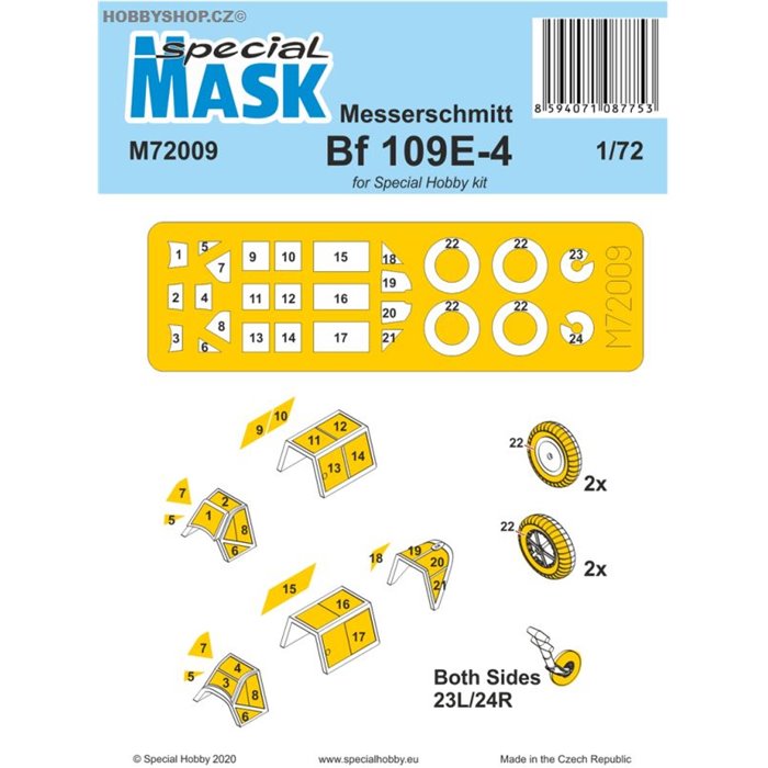 Messerschmitt Bf 109E-4/7 Mask - 1/72 mask