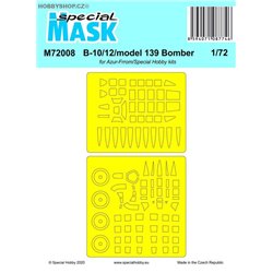 B-10/12/model 139 Bomber  Mask - 1/72 mask