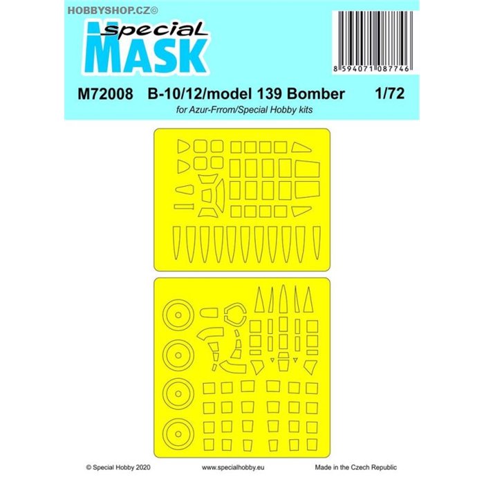 B-10/12/model 139 Bomber  Mask - 1/72 mask