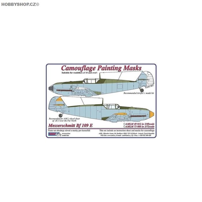 Messerschmitt Bf 109E camouflage mask - 1/48 mask