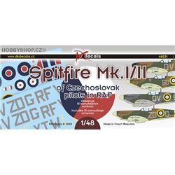 Spitfire Mk.I/II of Czechoslovak pilots in RAF - 1/48 decals