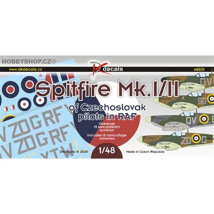 Spitfire Mk.I/II ČS pilotů v RAF - 1/48 obtisk