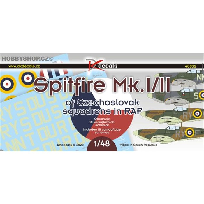 Spitfire Mk.I/II of Czechoslovak squadrons in RAF - 1/48 decals