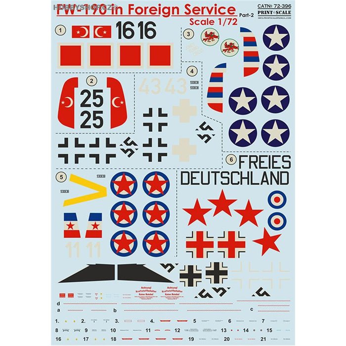 Fw 190 in Foreign Service - 1/72 decals