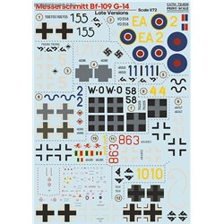 Messerschmitt Bf 109G-14 Late versions - 1/72 decals