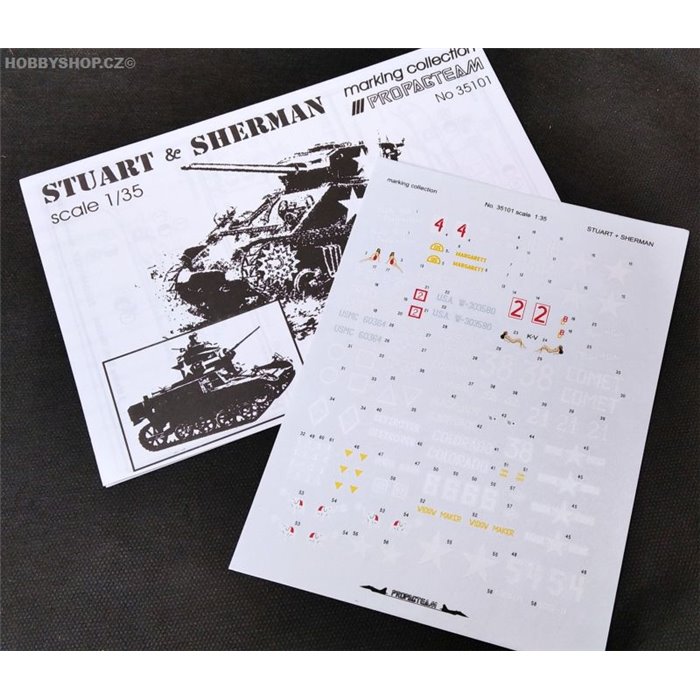 Stuart & Sherman - 1/35 decal