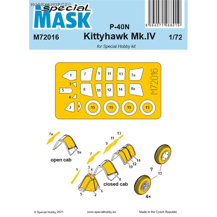 P-40N/Kittyhawk Mk.IV - 1/72 maska