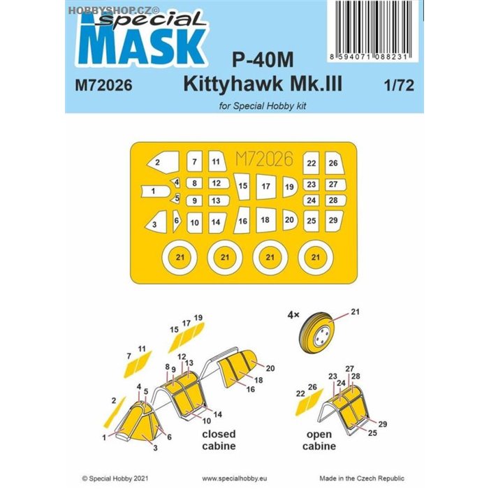 P-40M/Kittyhawk Mk.III - 1/72 mask