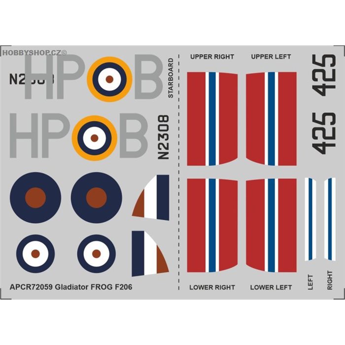 Gloster Gladiator - 1/72 decal
