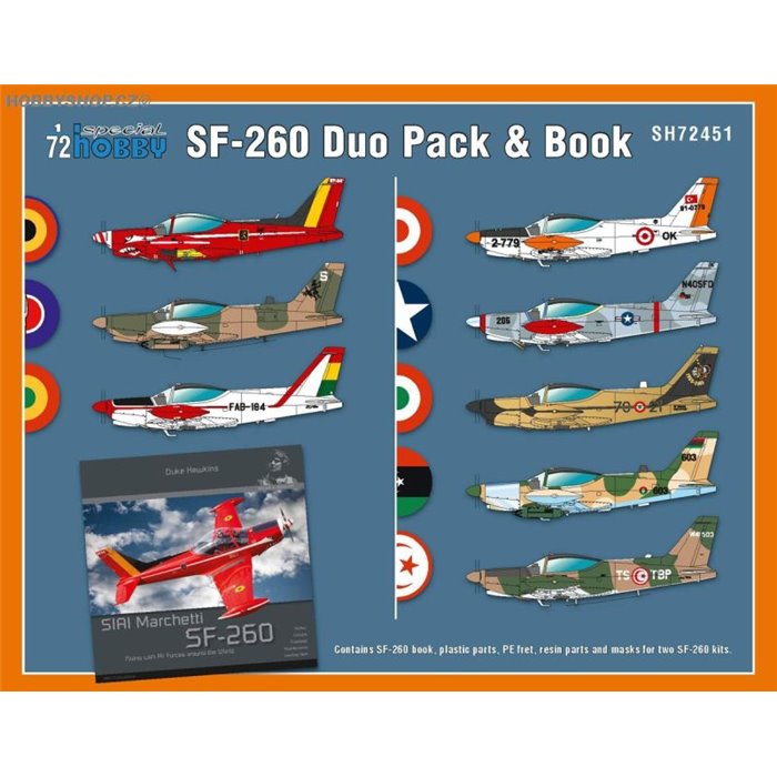 SIAI-Marchetti SF-260 Duo Pack & Book - 1/72 kit