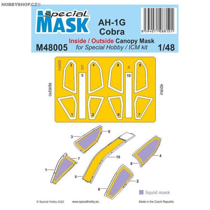 AH-1G Cobra mask - 1/48 mask