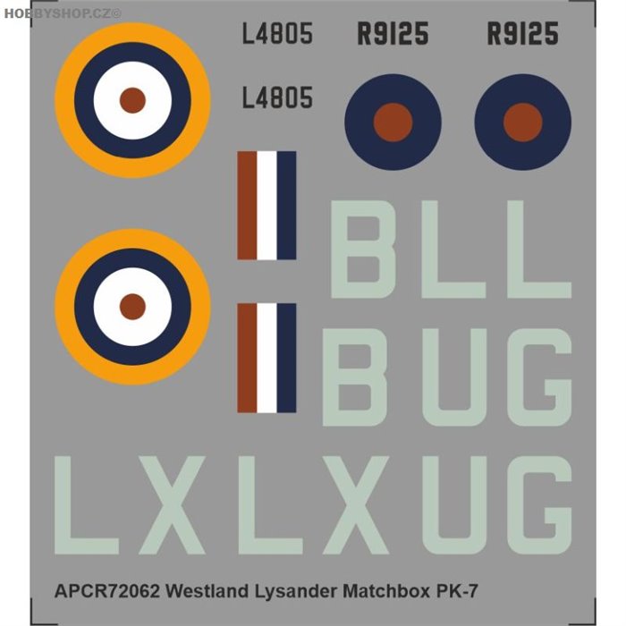 Westland Lysander - 1/72 decal