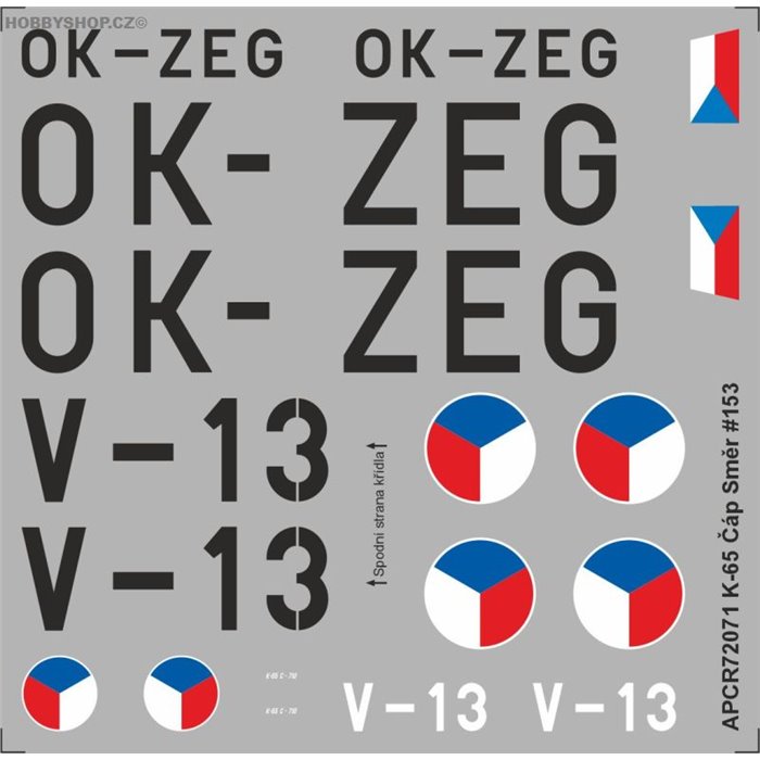 Mráz K-65 Čáp - 1/72 decal