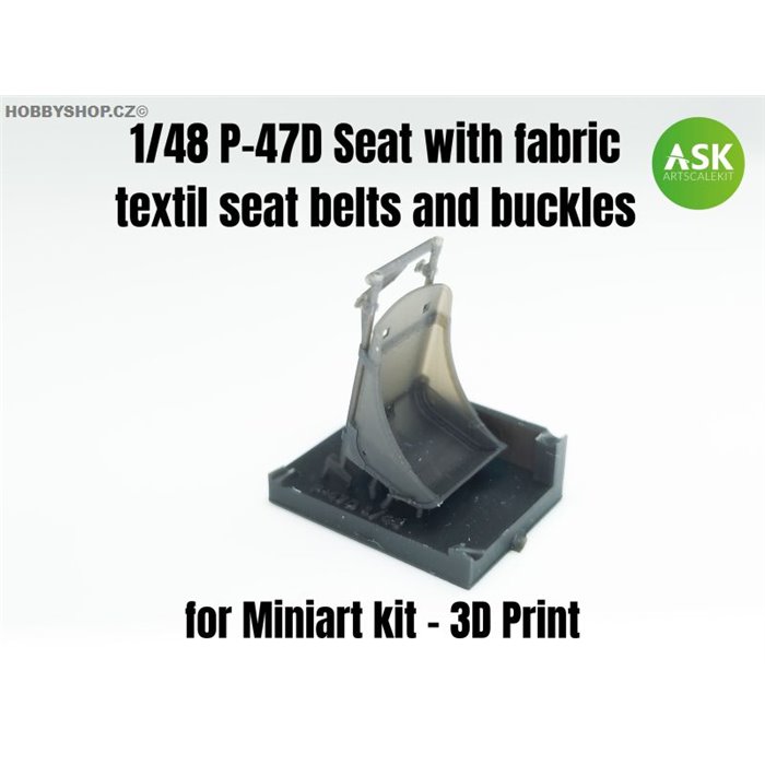 P-47D seat with fabric seatbelts - 1/48 update set