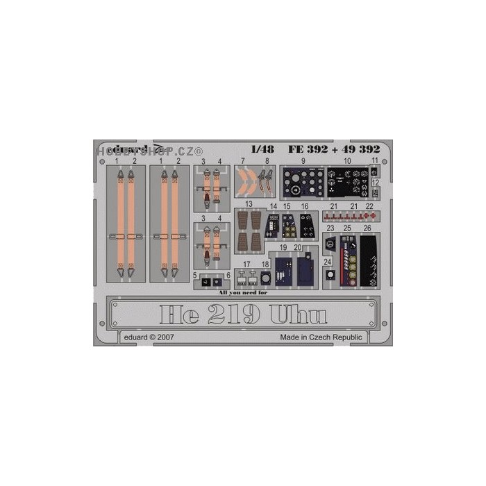 He 219 Uhu S.A. - Painted - 1/48 PE set