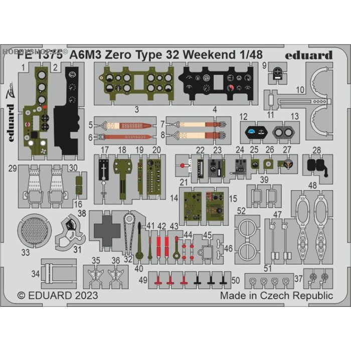 A6M3 Zero Type 32 Weekend Limited - 1/48 PE set