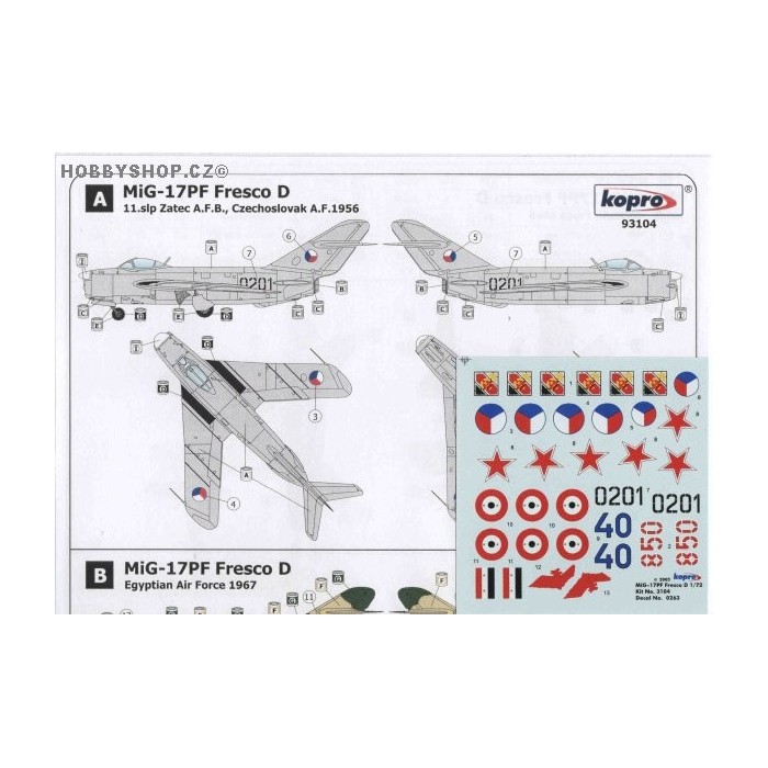 MiG-17PF Fresco D - 1/72 decal