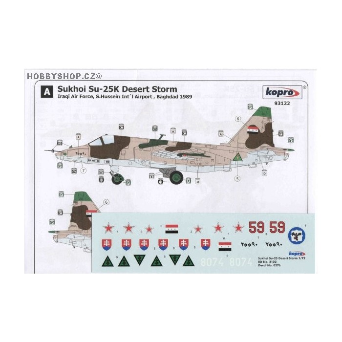 Su-25K Desert Storm - 1/72 decal