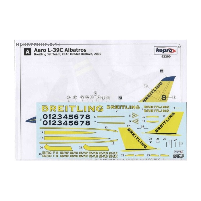 Aero L-39C Albatros Breitling - 1/72 decal