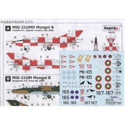 MiG-21UM Balkan & Finland - 1/72 decal