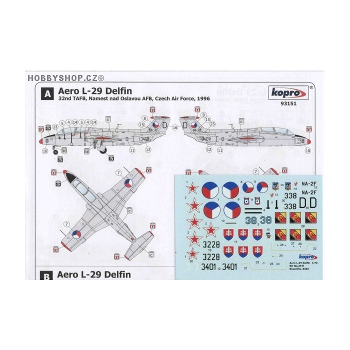 Aero L-29 Delfin - 1/72 decal