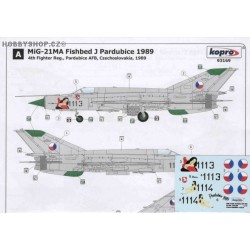 MiG-21MA Pardubice 1989 - 1/72 decal