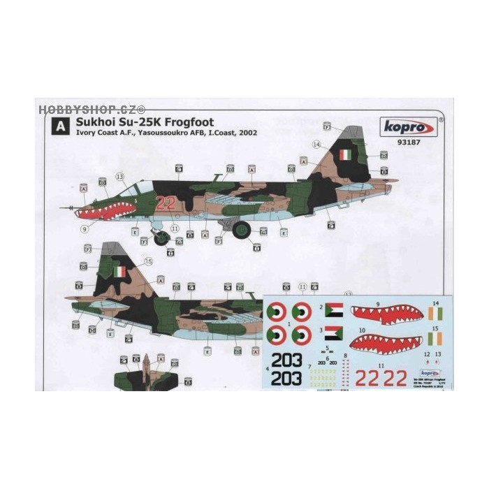 Su-25K African Frogfoot - 1/72 decal