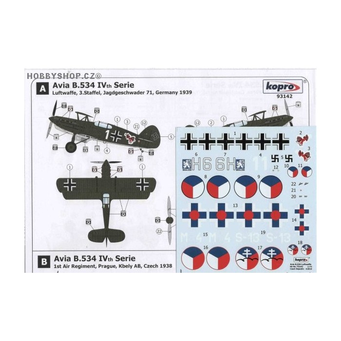 Avia B-534 IV.th serie - 1/72 decal