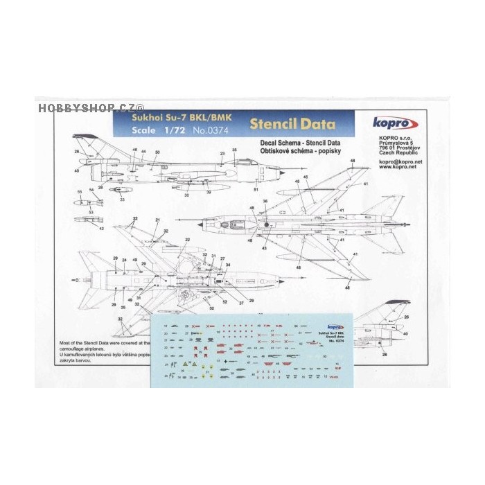 Su-7BKL/BMK Fitter Stencil Data - 1/72 decal