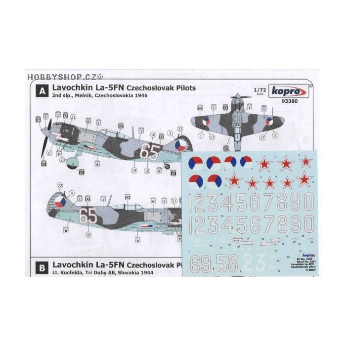 La-5FN Czechoslovak pilots - 1/72 decal